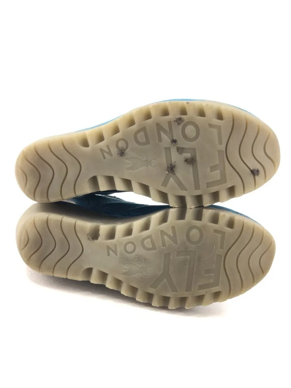 Fly London Yala Blue Suede Wedge Sandals EUR 37